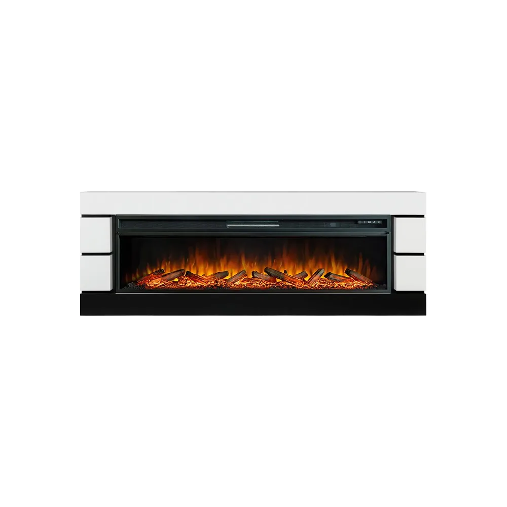 Каминокомплект Modern 60 SFT (Разборный) - Белый с черным с очагом Vision 60 LOG LED