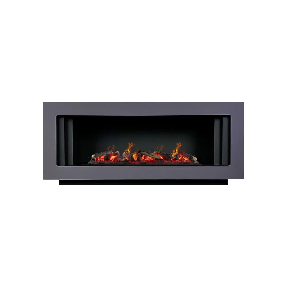 Каминокомплект Line SFT - Серый графит с черным с очагом Design L1000RF 3D PS/LOG