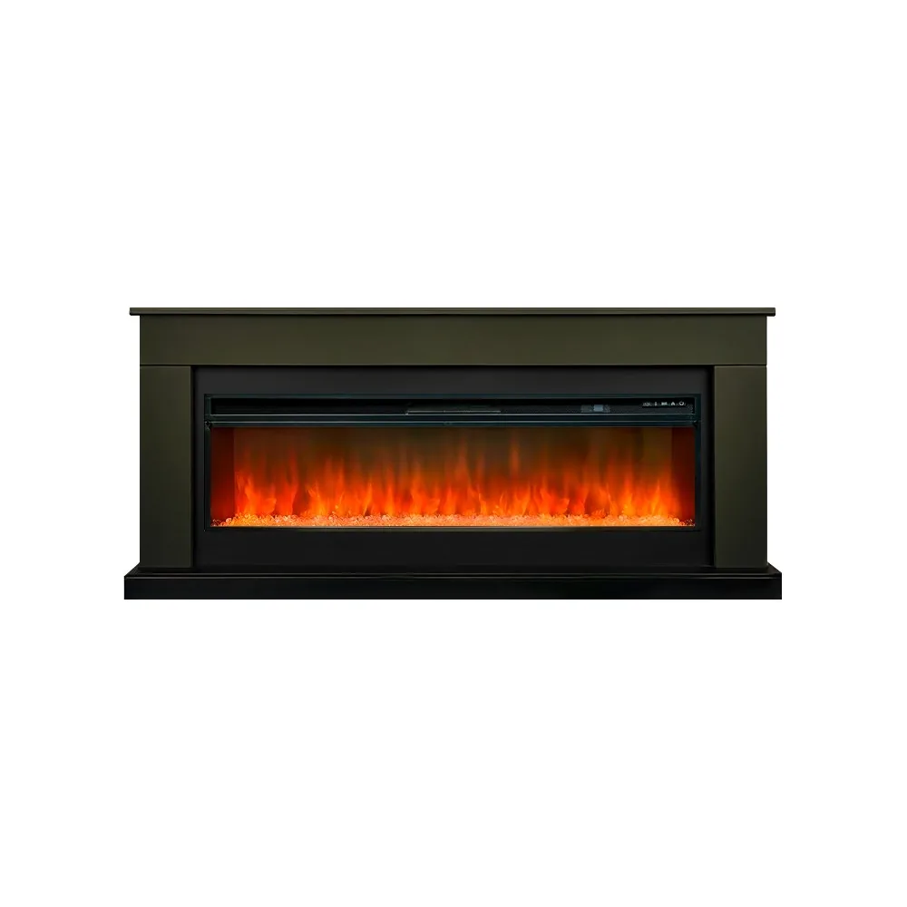 Каминокомплект Bergen 60 SFT (Разборный) - Темная олива с очагом Vision 60 LED