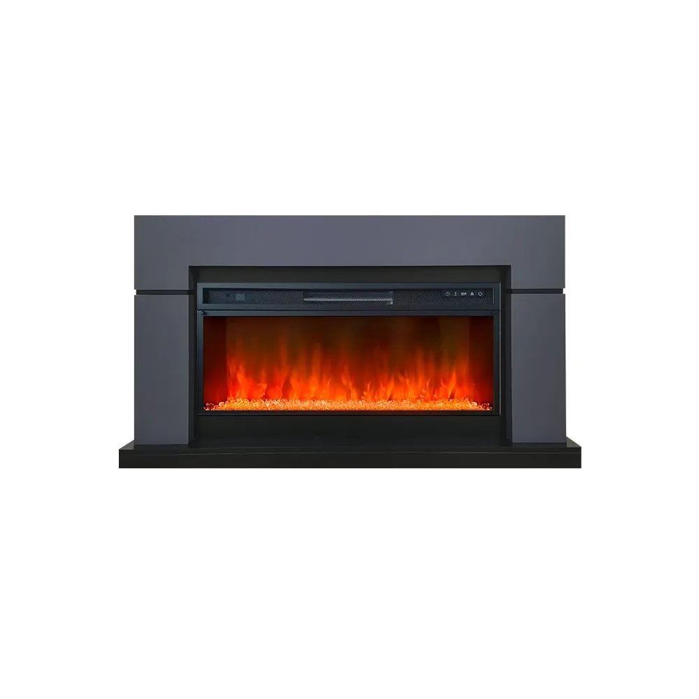 Каминокомплект Lindos V42 SFT (Разборный) - Серый графит (Ширина 1470мм) с очагом Vision 42 LED