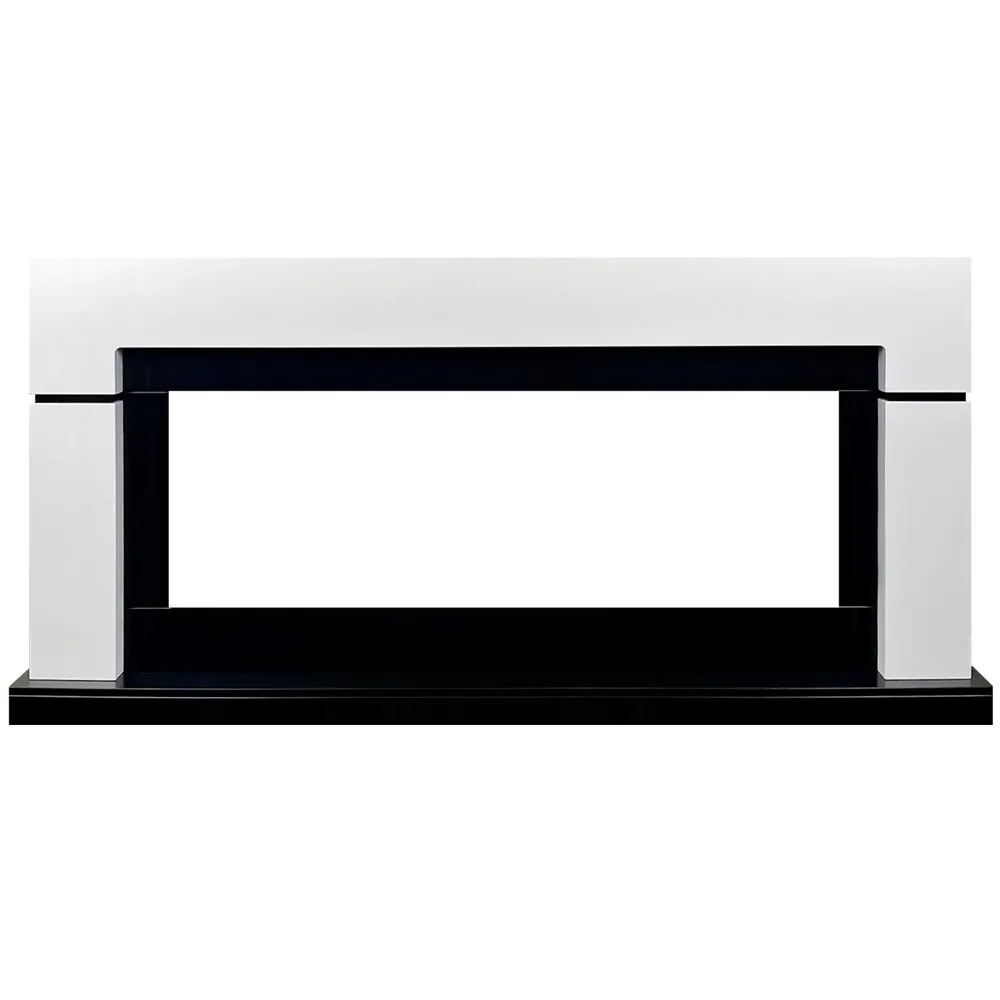 Каминокомплект Lindos 60 (Разборный) - Белый с черным с очагом Vision 60 LOG LED