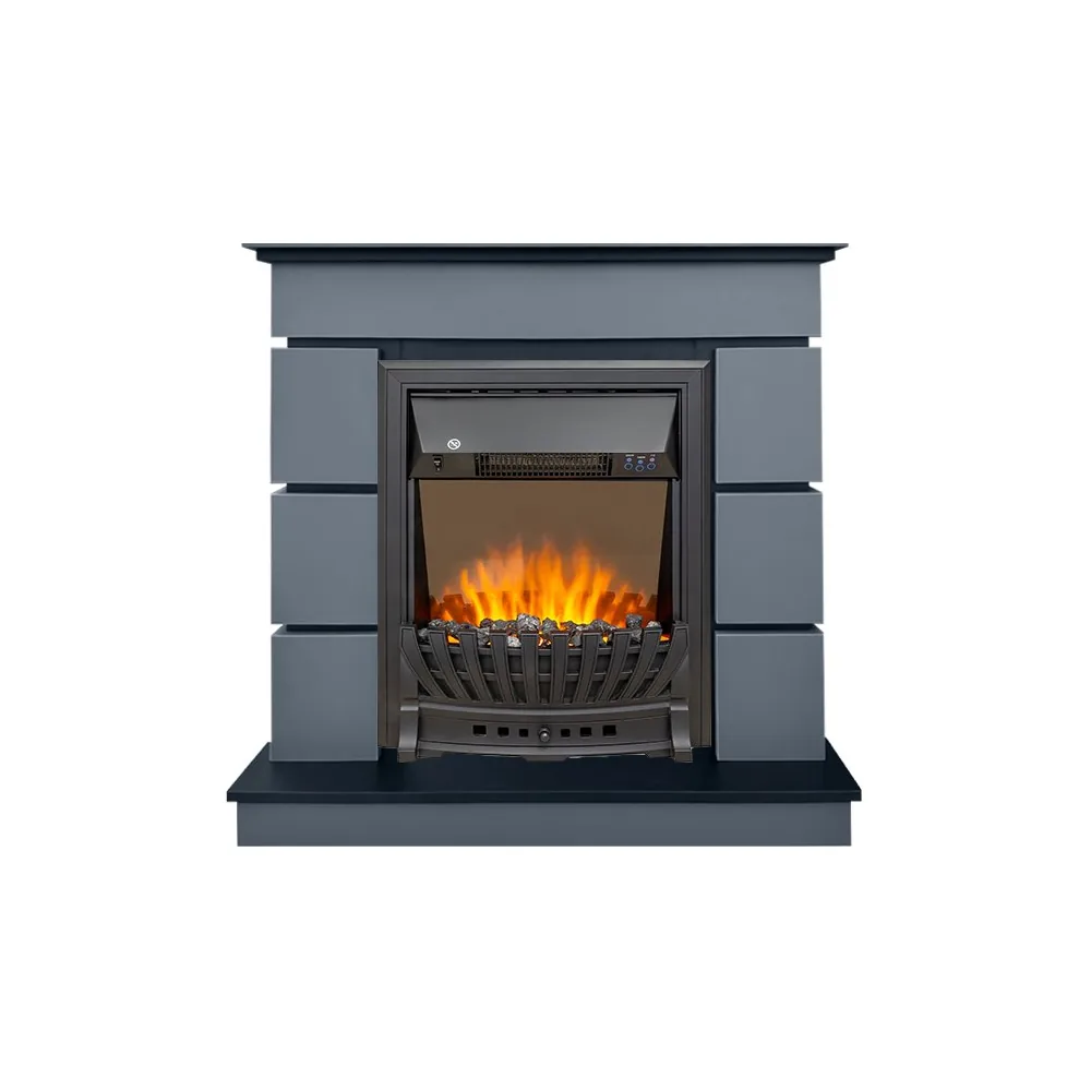 Каминокомплект Modern (Разборный) - Серый графит с очагом Aspen Black