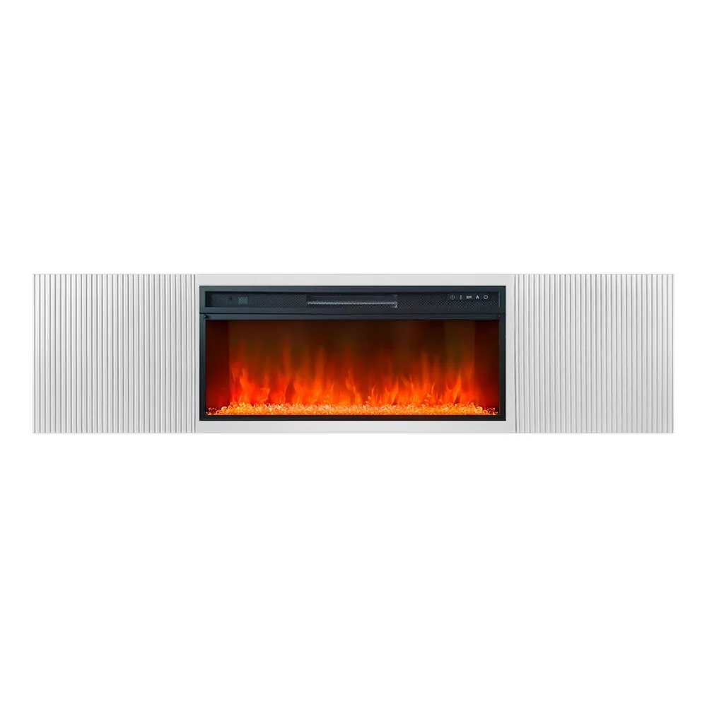 Каминокомплект Портал-тумба Sanremo (Разборный) - Бьянко белый с очагом Vision 42 LED