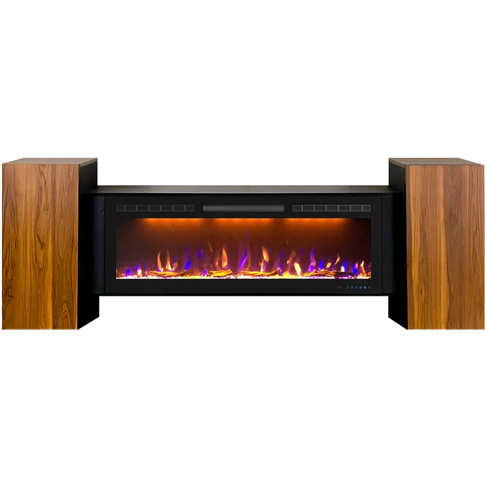 Каминокомплект Портал-тумба Style (Разборный) - Орех с черным с очагом Crystal 50 RF