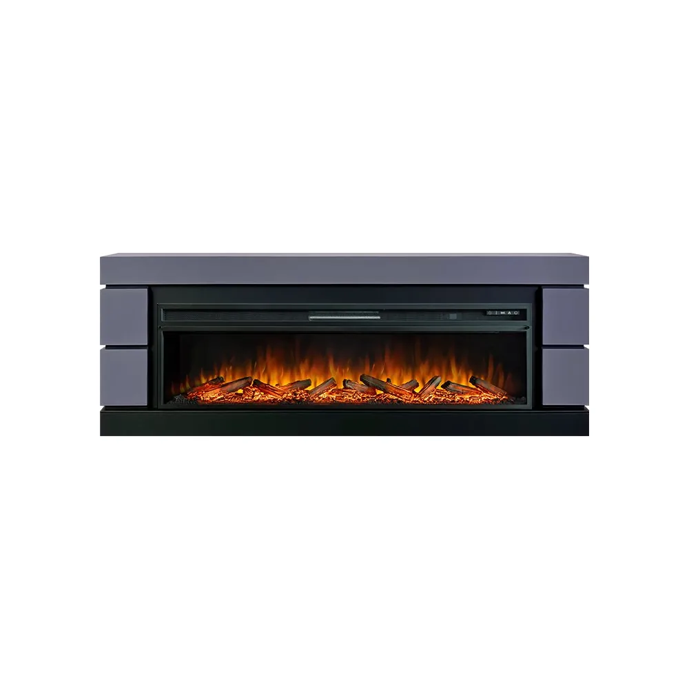 Каминокомплект Modern 60 (Разборный) - Серый графит с черным с очагом Vision 60 LOG LED