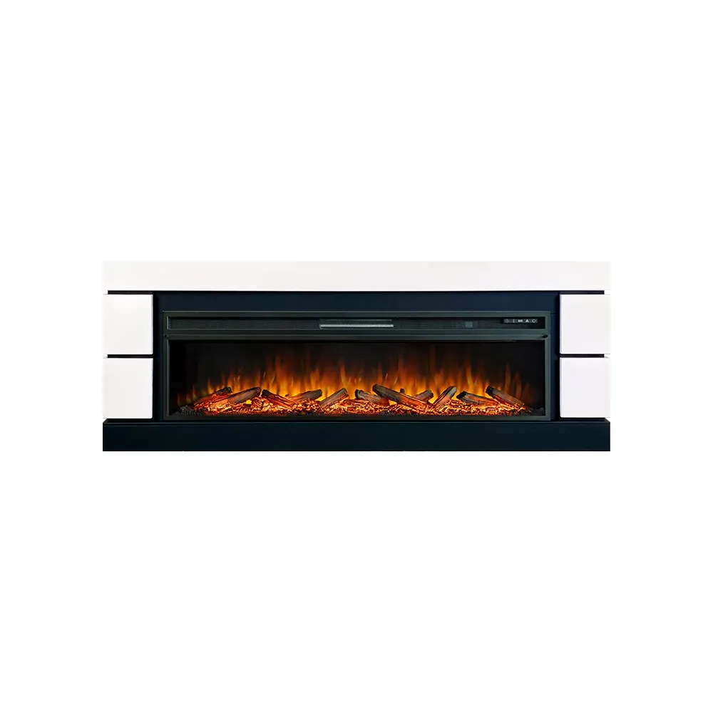Каминокомплект Modern 60 (Разборный) - Белый с черным с очагом Vision 60 LOG LED
